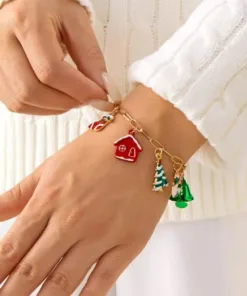 18K Gold-Plated Resin Christmas Theme Bracelet-theme-bracelet-around-the-world-in-a-rush-7834325