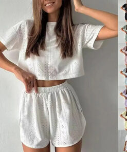 2pcs-casual-hollow-suit-with-short-sleeved-crop-top-and-elastic-slit-shorts-summer-fashion-sport-clothing-for-women-4-around-the-world-in-a-rush-8008220