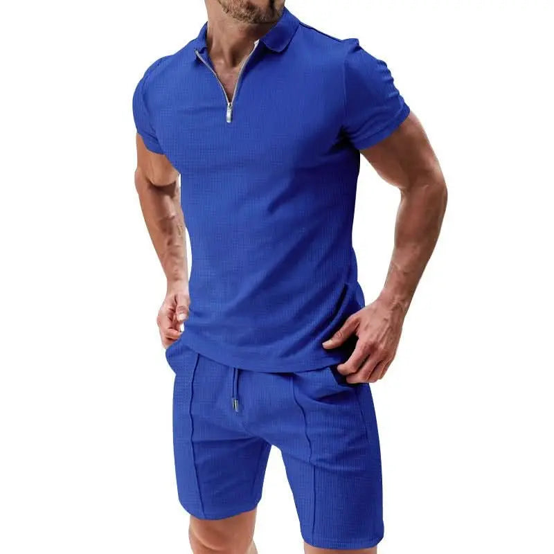 2pcs-casual-waffle-suit-summer-zipper-lapel-short-sleeved-top-and-drawstring-pockets-shorts-versatile-solid-color-t-shirt-set-for-mens-clothing-4-around-the-wor-4921517