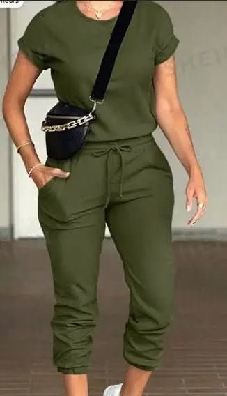 2pcs-women-solid-color-round-neck-short-sleeve-top-and-drawstring-pocket-long-pants-casual-suit-4-around-the-world-in-a-rush-5095484