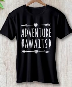 adventure awaits motivational travel graphic tee for explorers
