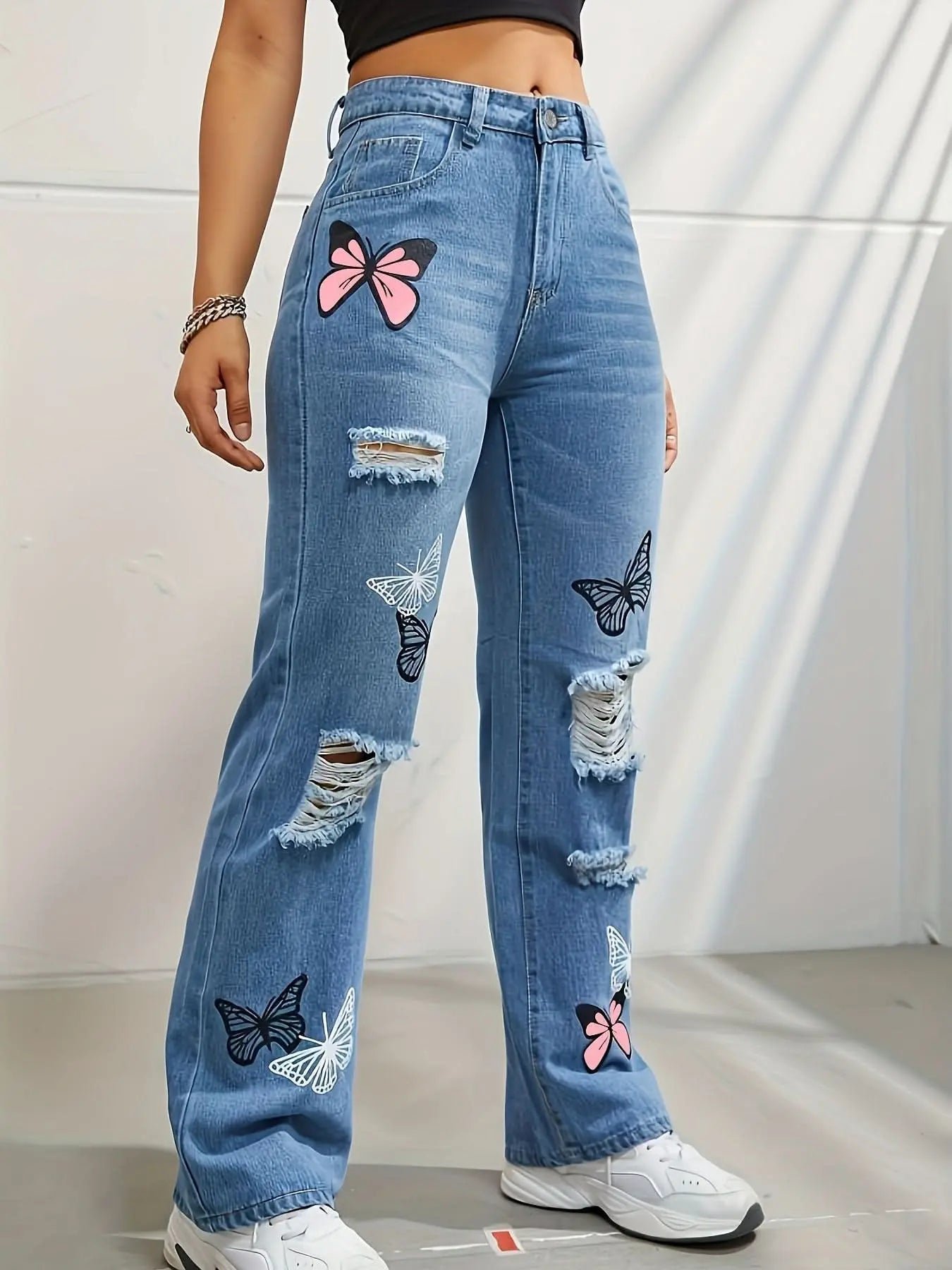 high-waisted-straight-leg-jeans-for-women-trendy-butterfly-print-ripped-distressed-denim-pants-0-around-the-world-in-a-rush-5336947