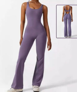 women sleeveless flare jumpsuit fitness yoga outfit women yoga workout jumpsuit clothing fitness yoga jumpsuit women long pants women gym workout jumpsuit outfit