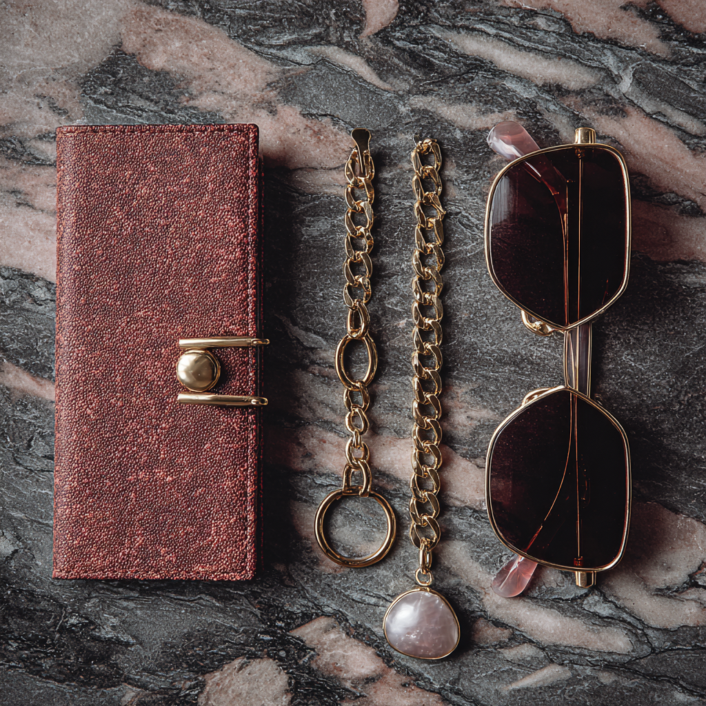 Accessories on a table